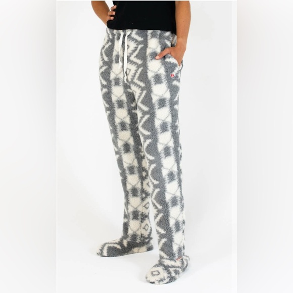 Feejays Printed Footed Sweatpants Pajamas Adult Women’s M - Picture 1 of 9